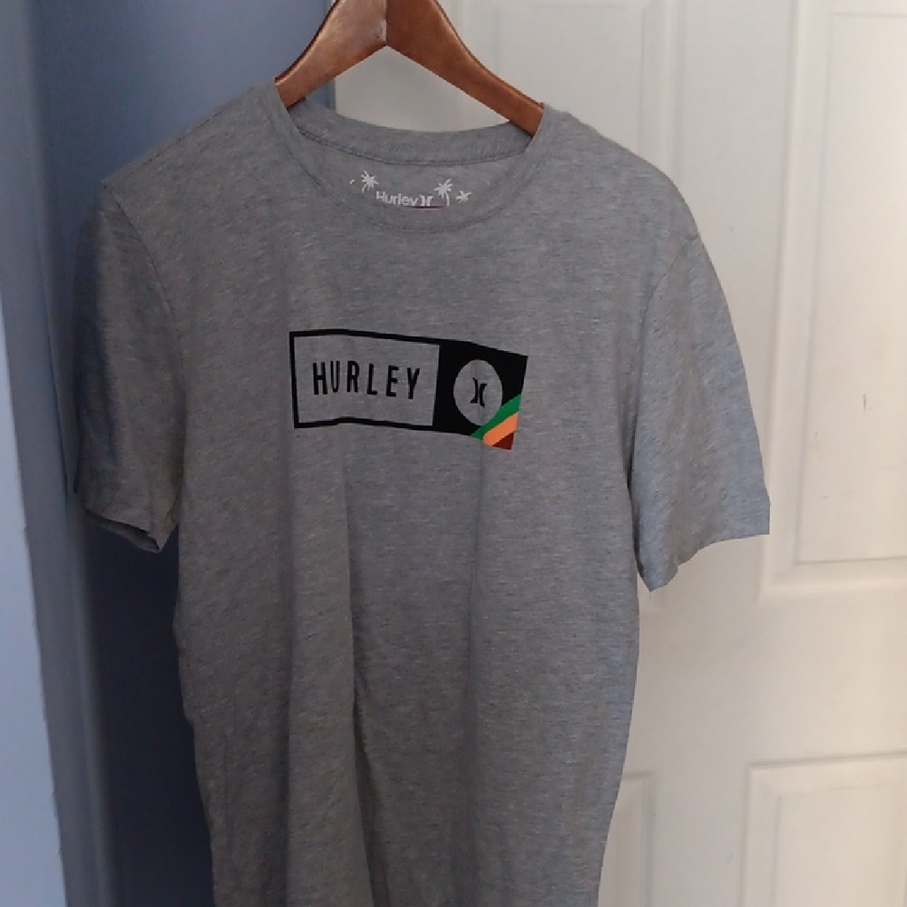 Hurley Gray Short Sleeve Tee Classic Crew Neck